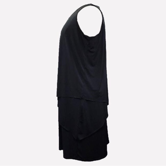 New Susan Graver Regular Liquid Knit Sleeveless Tiered Asymmetrical Hem Dress - Picture 8 of 16